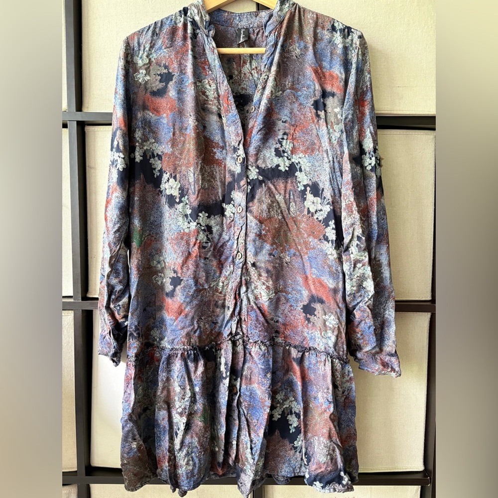 Sacred Threads Women’s Dress Tunic Sz S/M Boho Long Sleeve Button Up